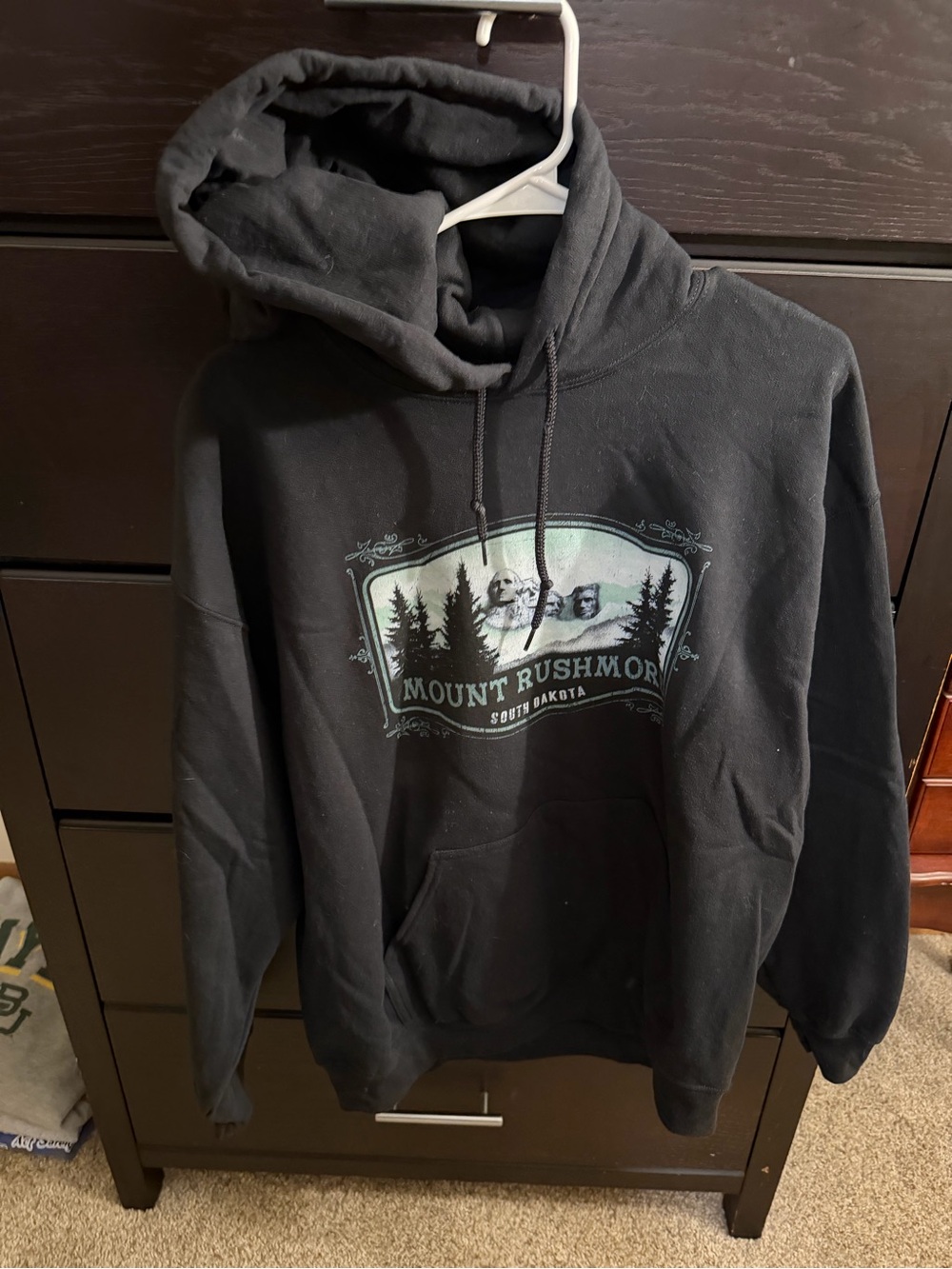 Mount Rushmore Black Graphic Hoodie - Unbranded
